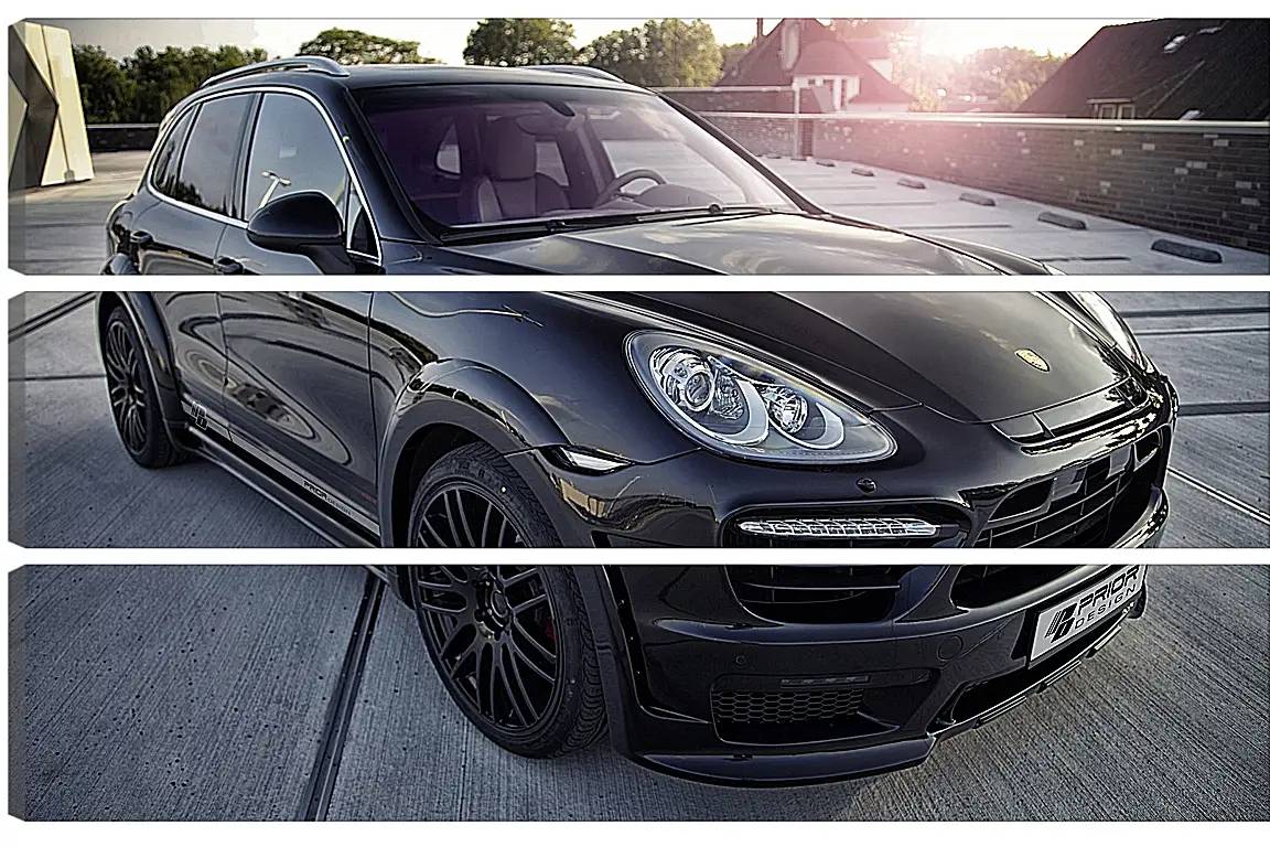 Модульная картина - Порше Каен (Porsche Cayenne) черный