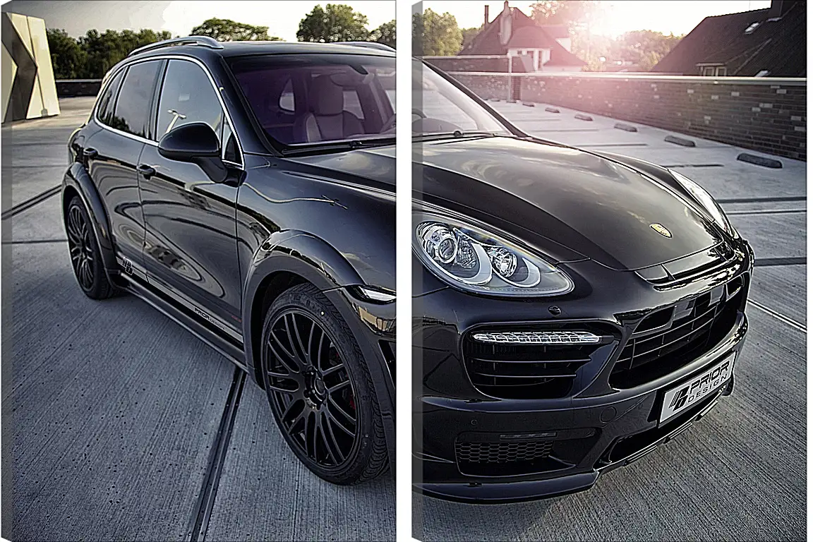 Модульная картина - Порше Каен (Porsche Cayenne) черный