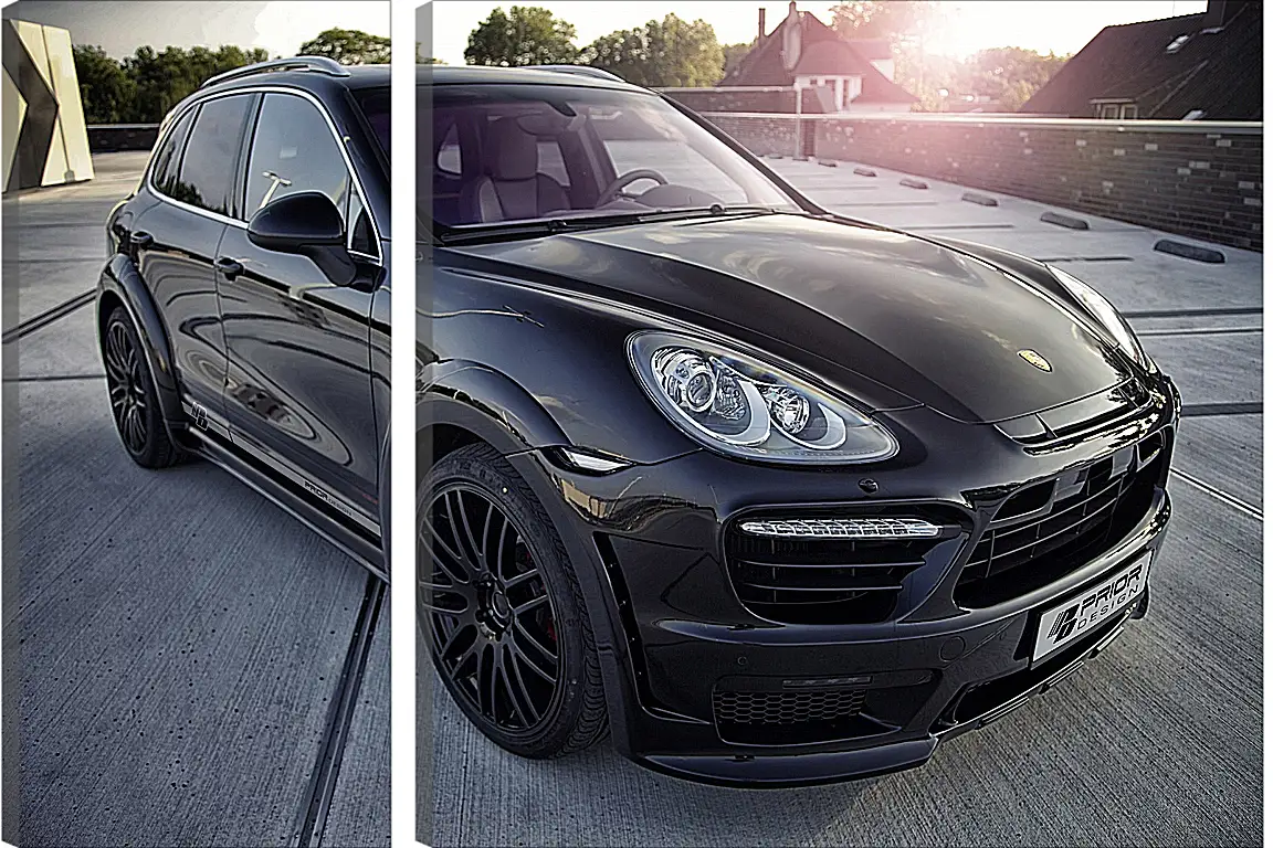 Модульная картина - Порше Каен (Porsche Cayenne) черный