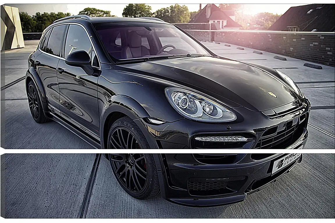 Модульная картина - Порше Каен (Porsche Cayenne) черный