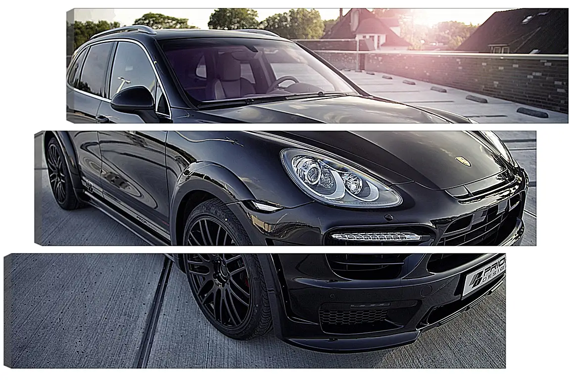 Модульная картина - Порше Каен (Porsche Cayenne) черный