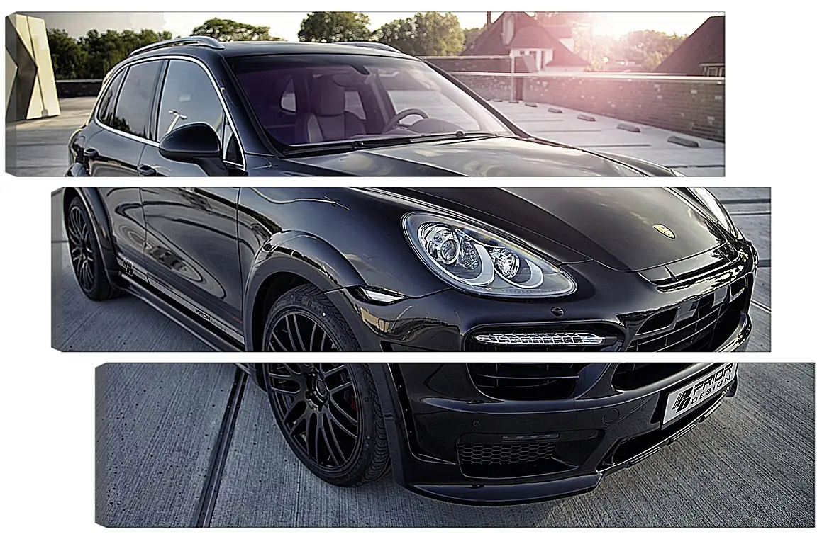 Модульная картина - Порше Каен (Porsche Cayenne) черный