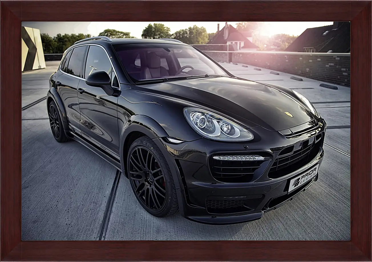 Картина в раме - Порше Каен (Porsche Cayenne) черный