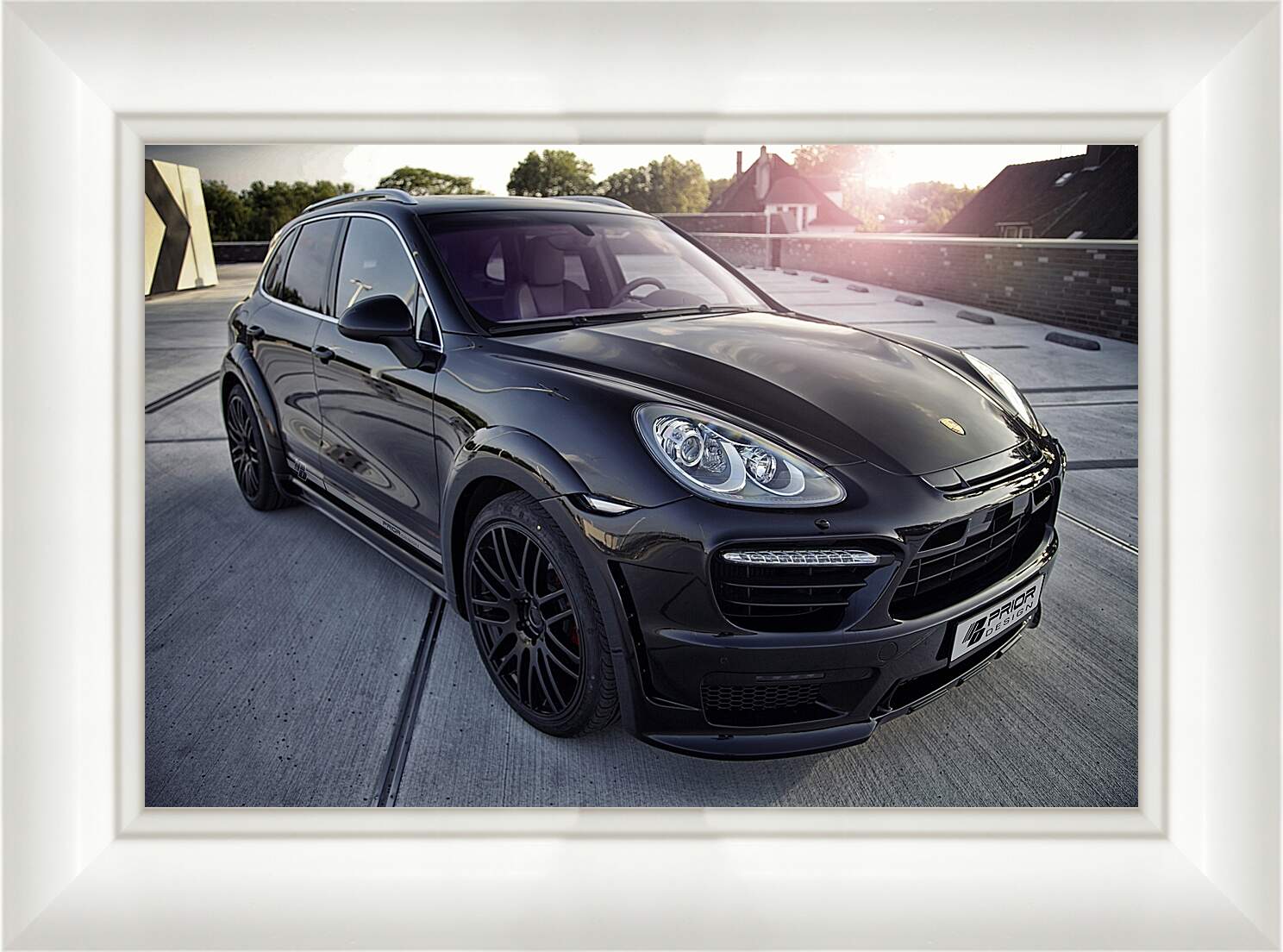Картина в раме - Порше Каен (Porsche Cayenne) черный