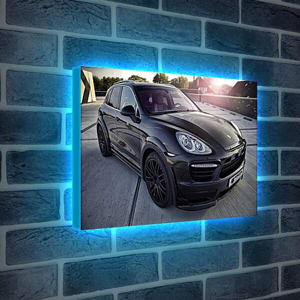 Лайтбокс световая панель - Порше Каен (Porsche Cayenne) черный