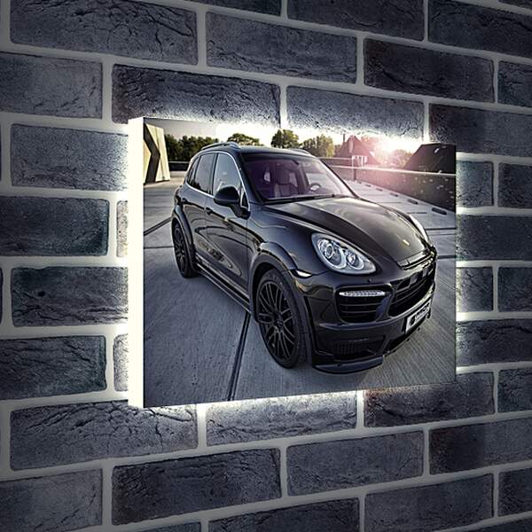 Лайтбокс световая панель - Порше Каен (Porsche Cayenne) черный