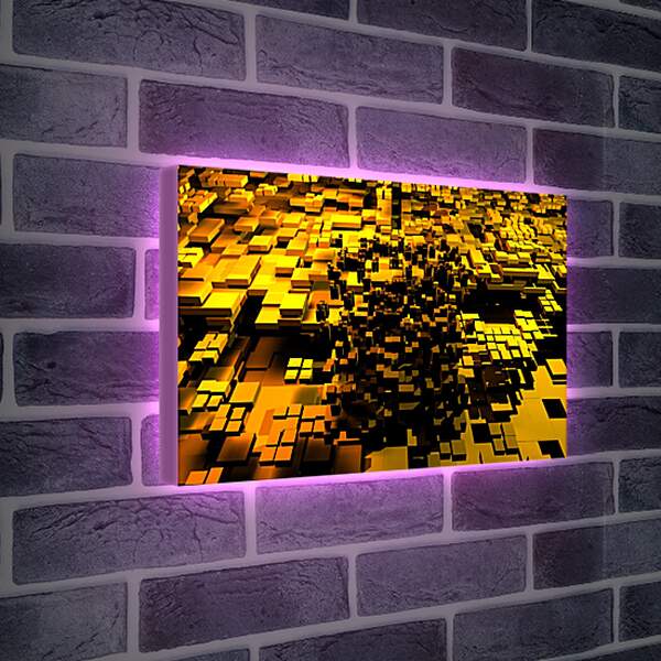Лайтбокс световая панель - Золотые кубики