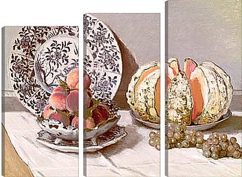 Модульная картина - Still Life with a Melon (1872). Клод Моне