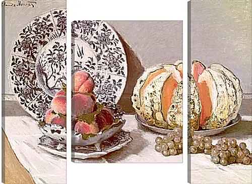 Модульная картина - Still Life with a Melon (1872). Клод Моне