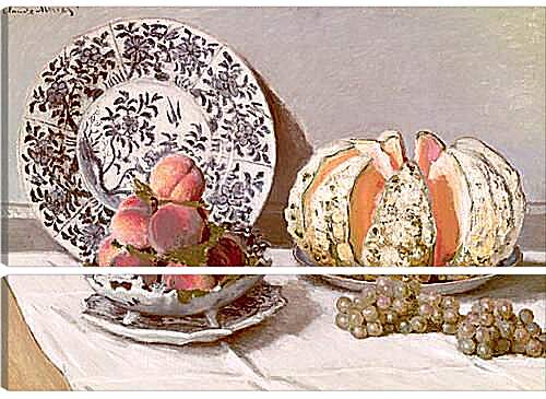 Модульная картина - Still Life with a Melon (1872). Клод Моне