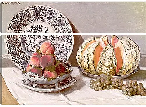 Модульная картина - Still Life with a Melon (1872). Клод Моне