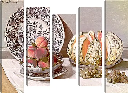 Модульная картина - Still Life with a Melon (1872). Клод Моне