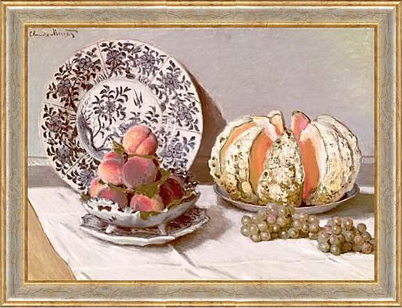 Картина в раме - Still Life with a Melon (1872). Клод Моне