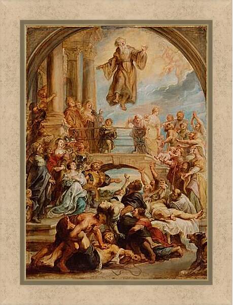 Картина в раме - The Miracles of Saint Francis of Paola. Питер Пауль Рубенс