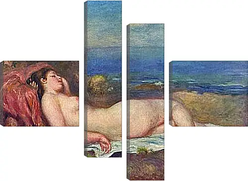 Модульная картина - Sleeping Nude near the Sea. Пьер Огюст Ренуар