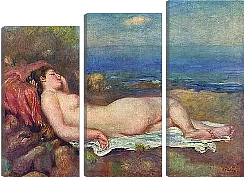 Модульная картина - Sleeping Nude near the Sea. Пьер Огюст Ренуар