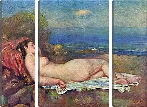 Модульная картина - Sleeping Nude near the Sea. Пьер Огюст Ренуар