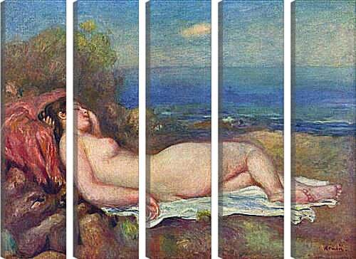 Модульная картина - Sleeping Nude near the Sea. Пьер Огюст Ренуар