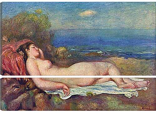 Модульная картина - Sleeping Nude near the Sea. Пьер Огюст Ренуар