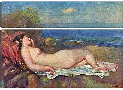 Модульная картина - Sleeping Nude near the Sea. Пьер Огюст Ренуар