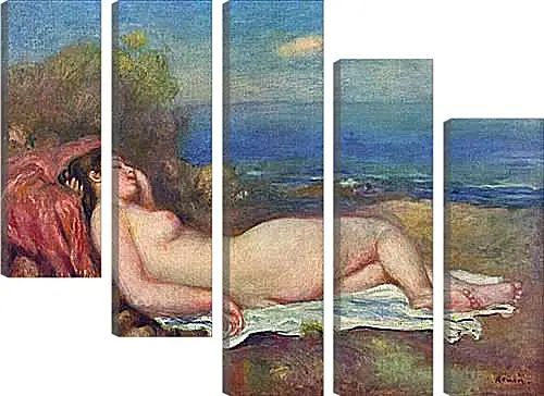 Модульная картина - Sleeping Nude near the Sea. Пьер Огюст Ренуар