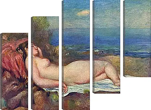 Модульная картина - Sleeping Nude near the Sea. Пьер Огюст Ренуар