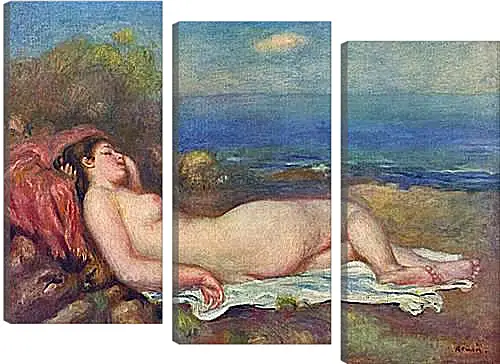 Модульная картина - Sleeping Nude near the Sea. Пьер Огюст Ренуар