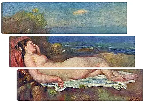 Модульная картина - Sleeping Nude near the Sea. Пьер Огюст Ренуар