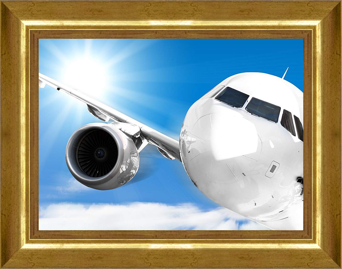 Картина в раме - Самолет на солнце