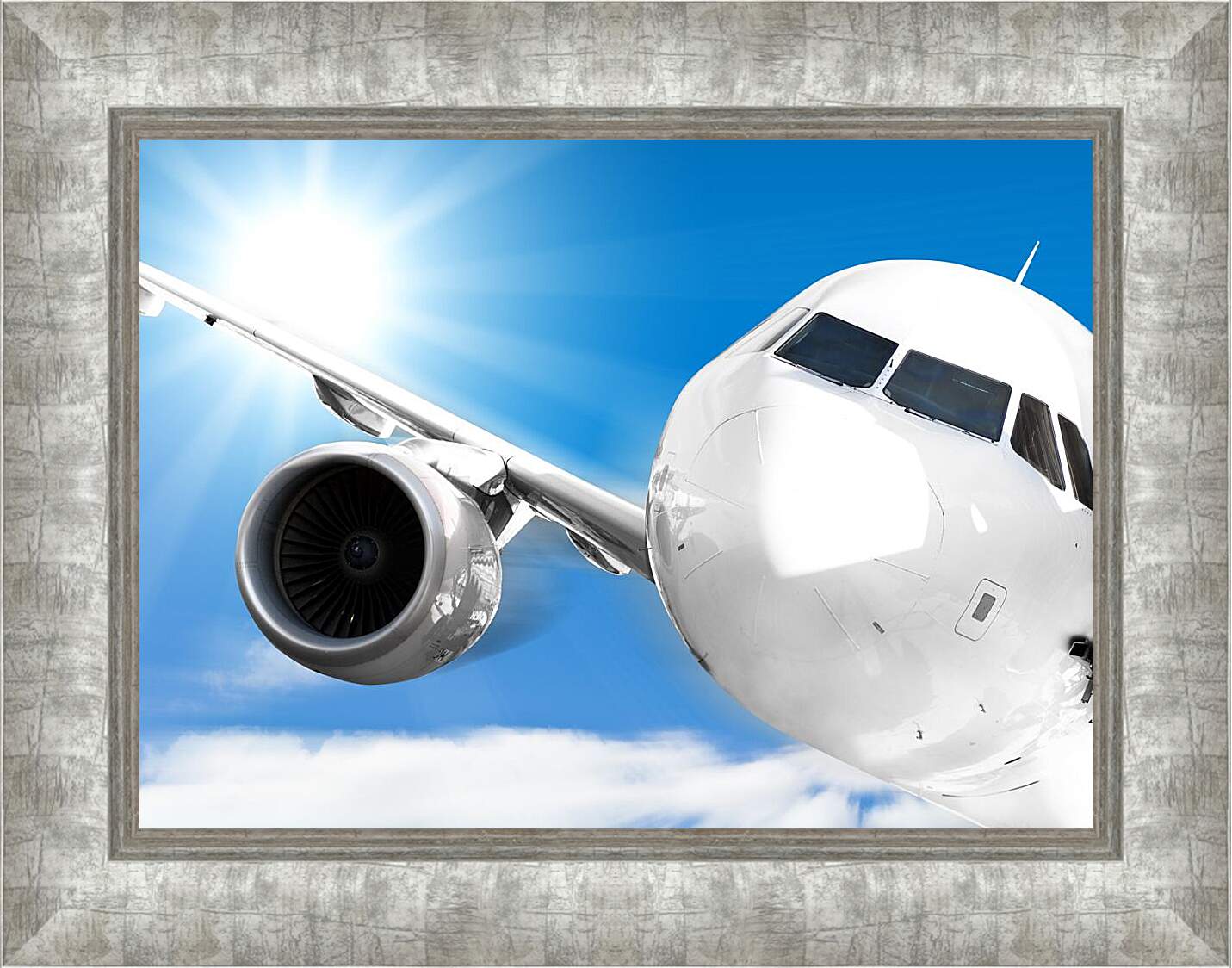 Картина в раме - Самолет на солнце