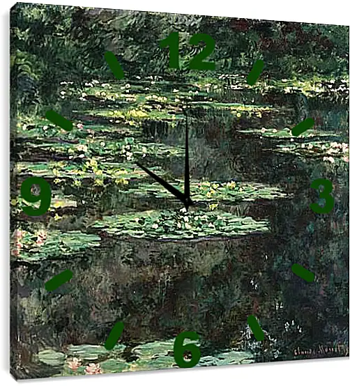 Часы картина - Water Lilies. Клод Моне