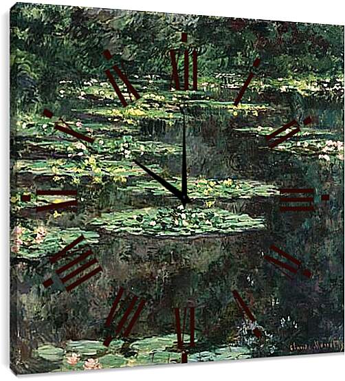 Часы картина - Water Lilies. Клод Моне