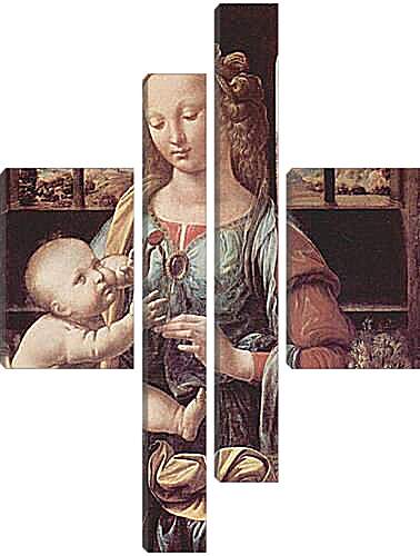 Модульная картина - Мадонна с гвоздикой. Леонардо да Винчи