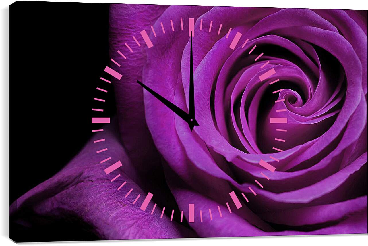 Часы картина - Фиолетовая роза