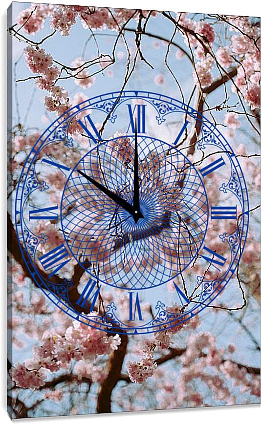 Часы картина - Дерево Сакуры