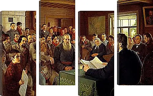 Модульная картина - Воскресное чтение в сельской школе. Богданов Николай