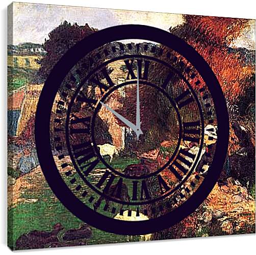 Часы картина - La bergere bretonne. Поль Гоген