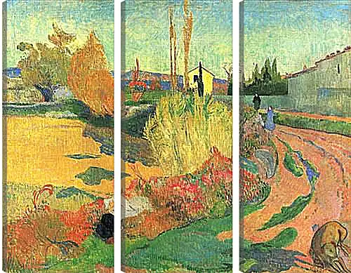 Модульная картина - Farmhouse from Arles, or Landscape from Arles. Поль Гоген