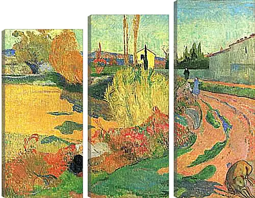 Модульная картина - Farmhouse from Arles, or Landscape from Arles. Поль Гоген