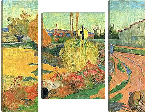 Модульная картина - Farmhouse from Arles, or Landscape from Arles. Поль Гоген