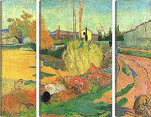 Модульная картина - Farmhouse from Arles, or Landscape from Arles. Поль Гоген