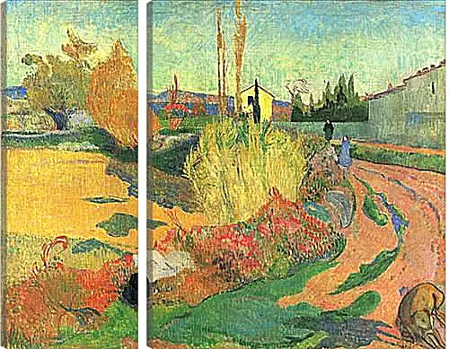 Модульная картина - Farmhouse from Arles, or Landscape from Arles. Поль Гоген