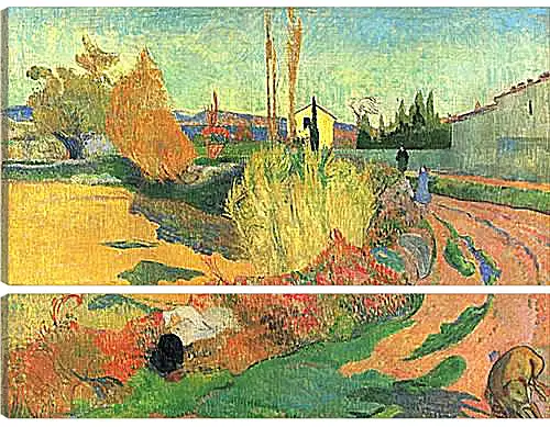 Модульная картина - Farmhouse from Arles, or Landscape from Arles. Поль Гоген