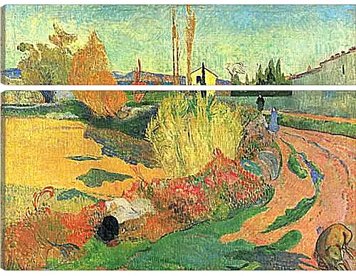 Модульная картина - Farmhouse from Arles, or Landscape from Arles. Поль Гоген