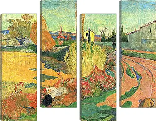 Модульная картина - Farmhouse from Arles, or Landscape from Arles. Поль Гоген