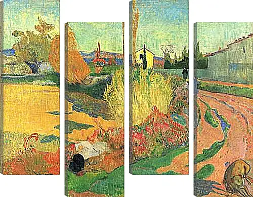 Модульная картина - Farmhouse from Arles, or Landscape from Arles. Поль Гоген