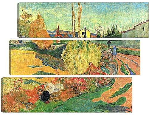 Модульная картина - Farmhouse from Arles, or Landscape from Arles. Поль Гоген