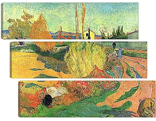 Модульная картина - Farmhouse from Arles, or Landscape from Arles. Поль Гоген