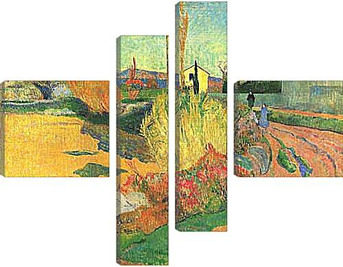 Модульная картина - Farmhouse from Arles, or Landscape from Arles. Поль Гоген