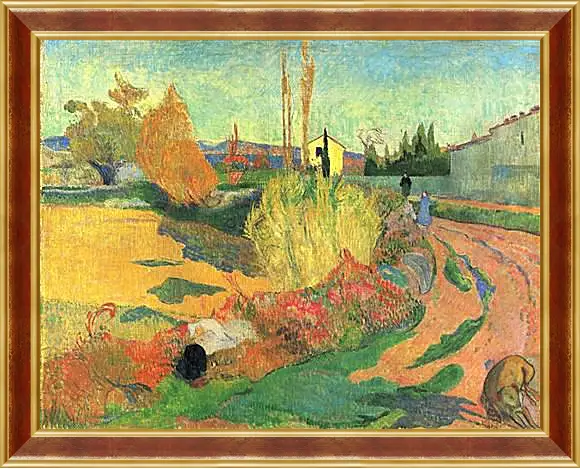 Картина в раме - Farmhouse from Arles, or Landscape from Arles. Поль Гоген